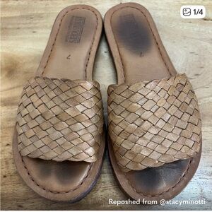 Handcrafted Woven Leather Sandals - Tan